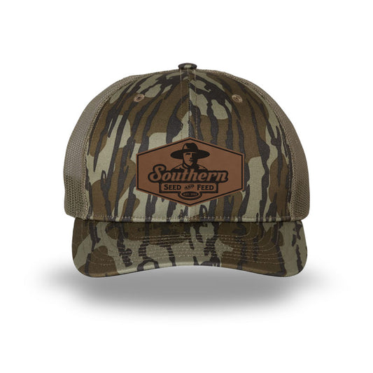 SSF Hat Camo with Gold and Brown Patch Richardson 112 Trucker